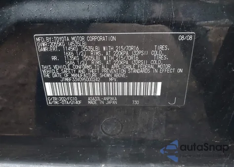 2009 Toyota Rav4 z USA, uszkodzony, nr VIN JTMBF33V095000242